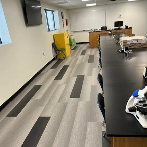 carpet tile installation in a classroom at Iowa Central Eagle Grove 